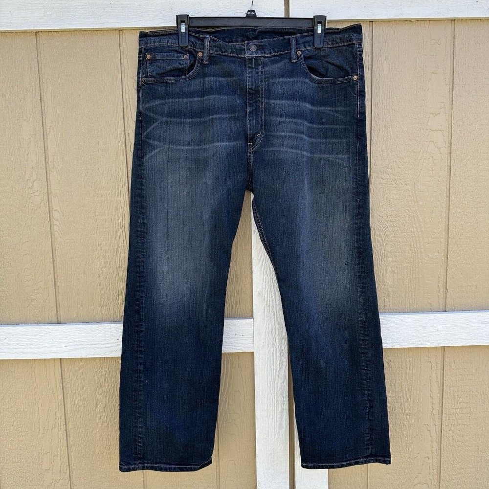 Levi's 505 Regular Fit Dark Wash Denim Blue Jeans Size 42x30 00505-1330 Stretch
